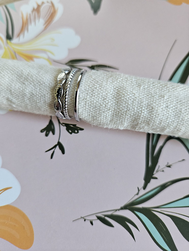 BAGUE ARGENTE REGLABLE ACIER INOXYDABLE MODELE 9