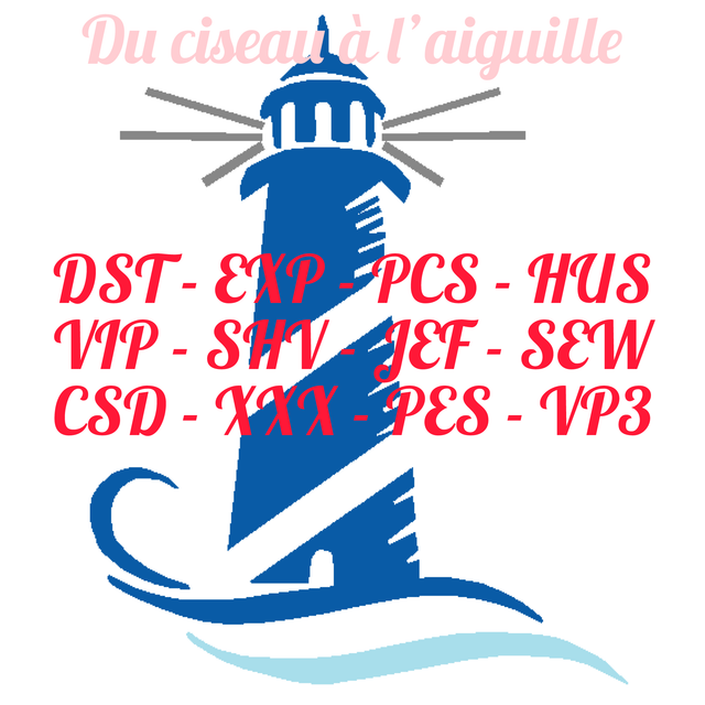 fichier broderie phare simple - Cadre 10x10 / 12 Formats