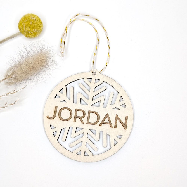 Boule flocon Sapin • Prénom personnalisé