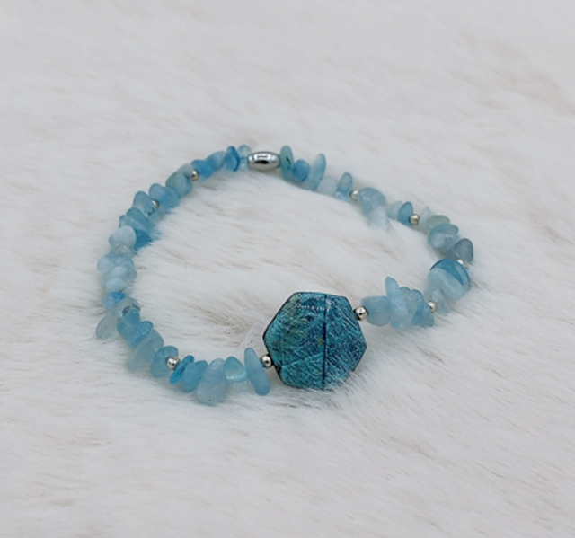 Bracelet "Eclat naturelle"et Aigue marine