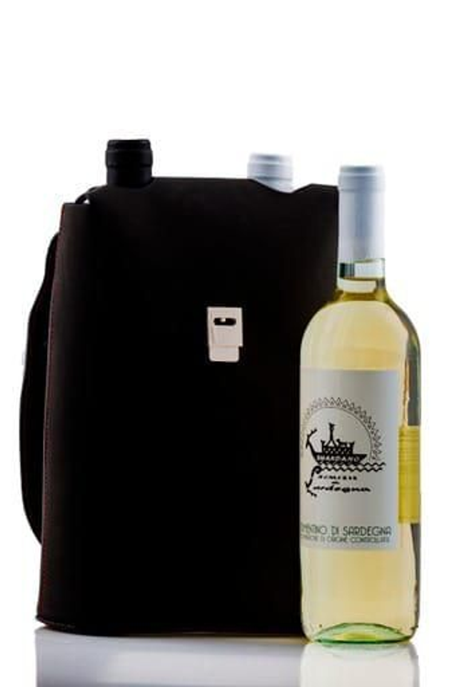 borsa in pelle artigianale  porta 2 bottiglie 