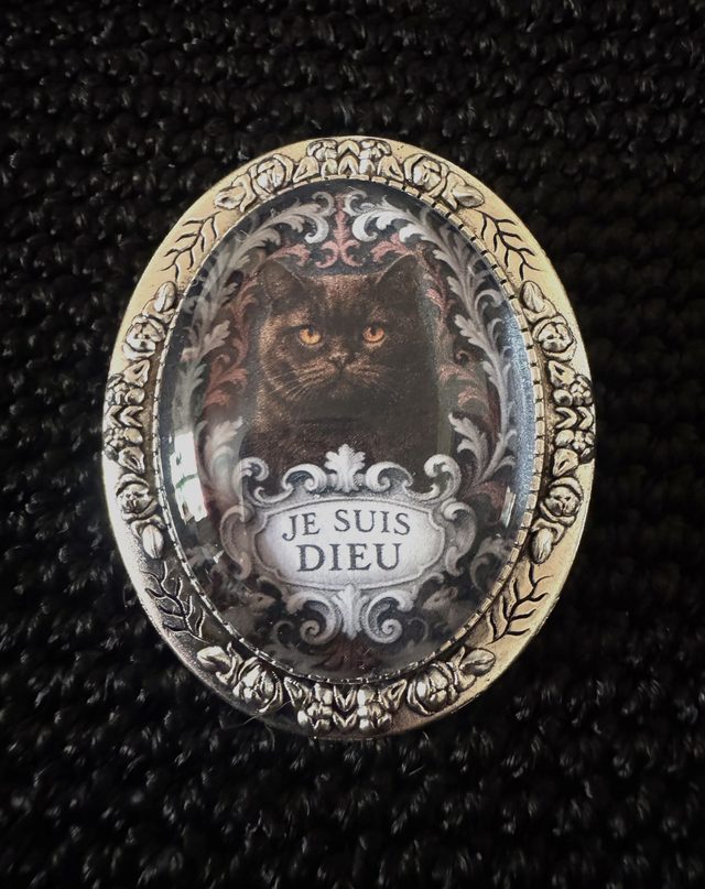 Broche chat British Shorthair chocolat