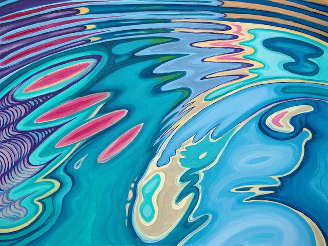 Canary Wharfs abstract water - original painting
