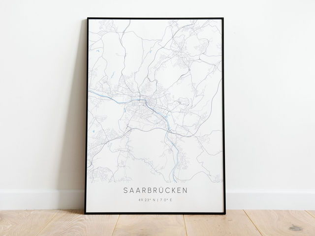 Saarbrücken Stadtkarte | Druck | Poster