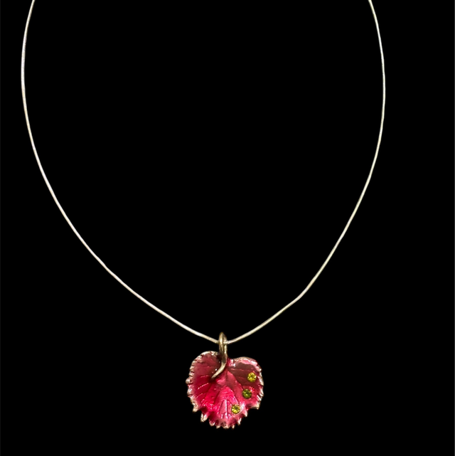 LIE DE VIN Feuille de vigne en argent écologique