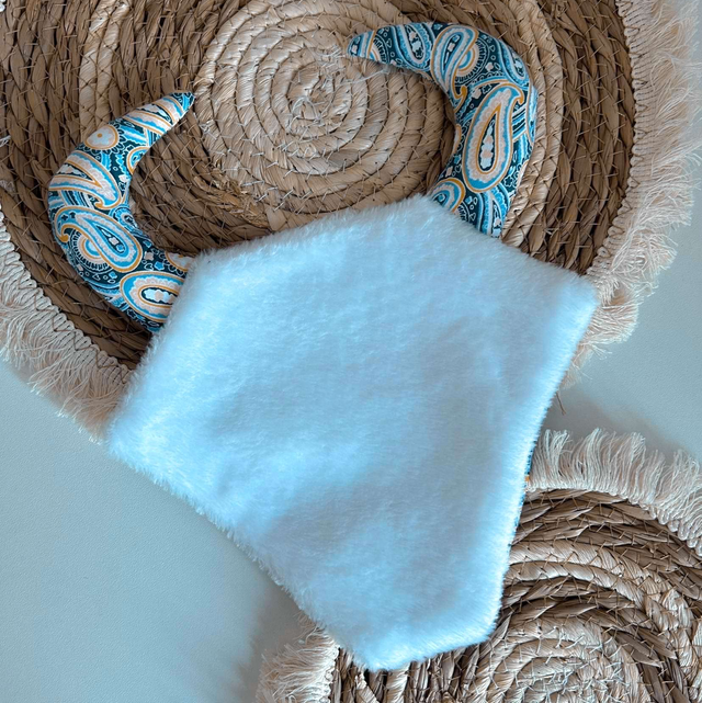 Doudou Toro Paisley bleu jaune