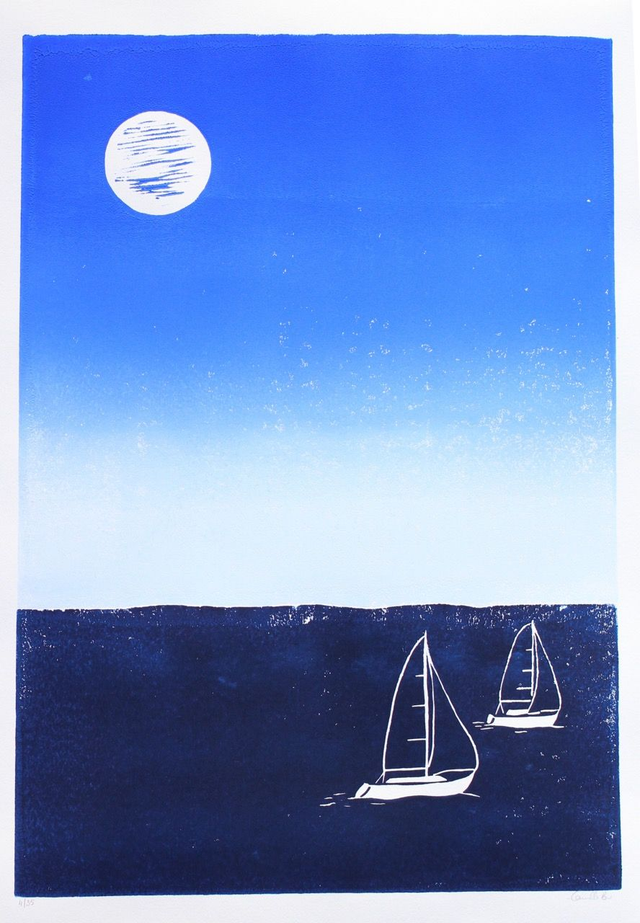 Les deux bateaux au clair de lune