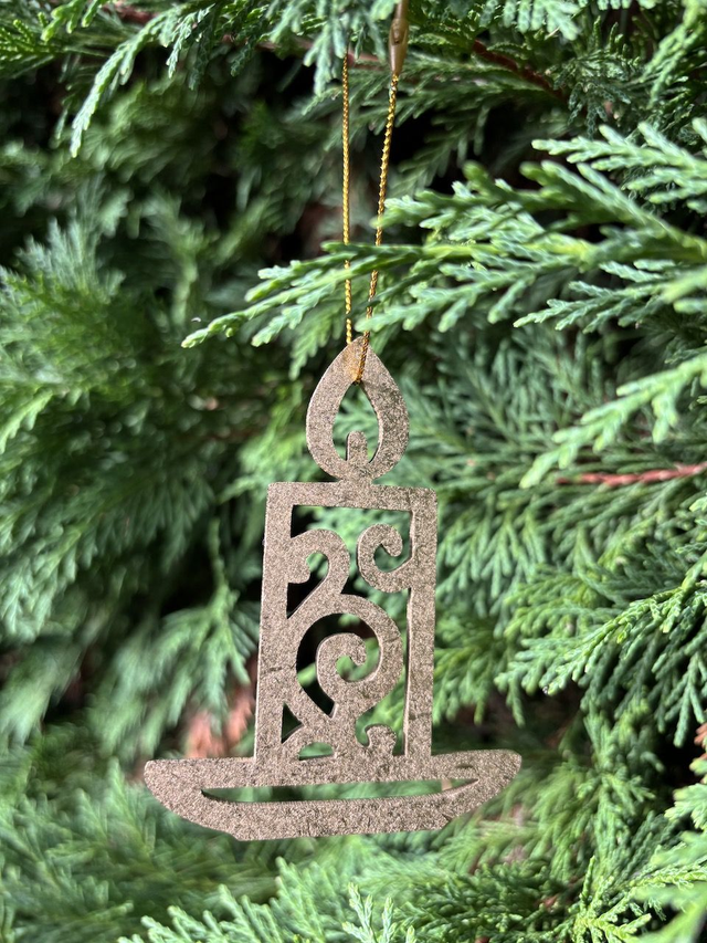 Boule de Noel Bougie Or