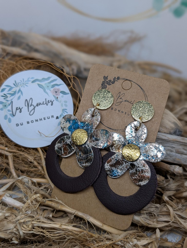 Boucles d'oreilles Baby Marguerite bronze doré bm1111