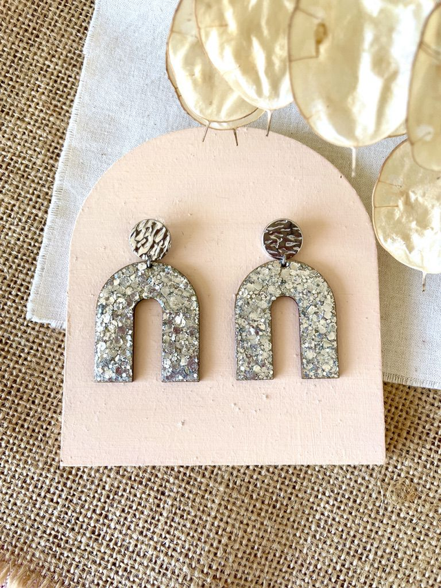 Boucles d’oreilles Arche simple - Couleurs variées (argenté)