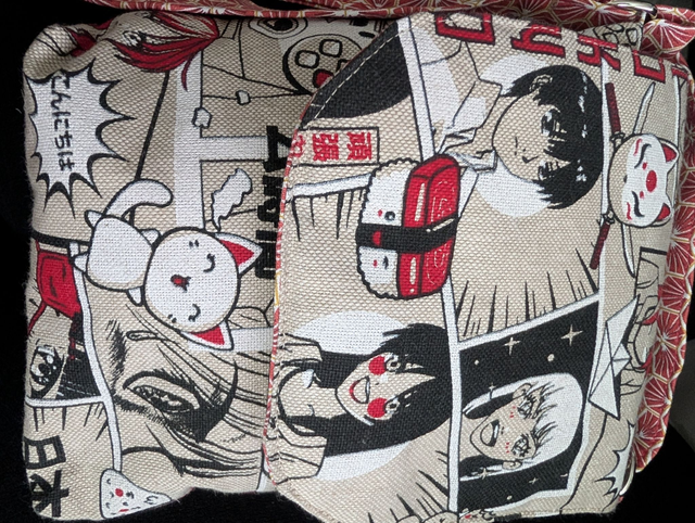 Sacoche Bandoulière "Manga Pop" – Toile Tissée &amp; Esprit Japonais