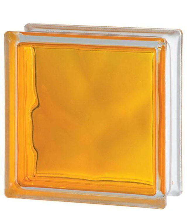 Brilly Yellow Colour Injected Glass Block 