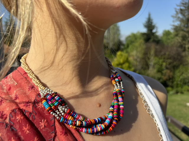 Collar discos múltiple multicolor