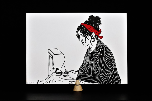 Linogravure A4 Camille