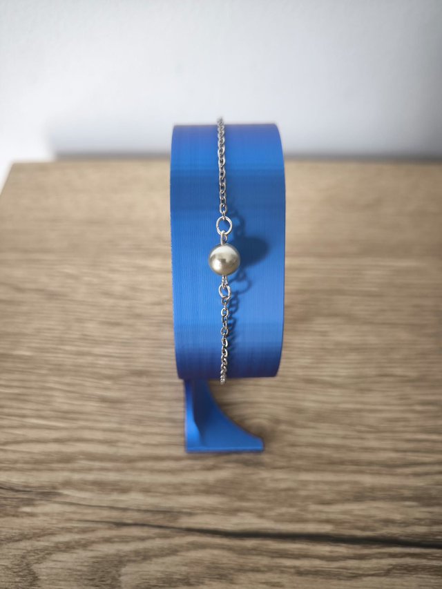 Bracelet Perle de Majorque Argentée – Bijou Femme en Acier Inoxydable