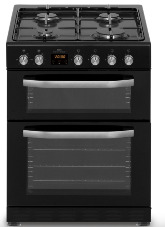  NEW WORLD NWTOP63DFB 60cm Double Oven Dual Fuel Cooker - Black