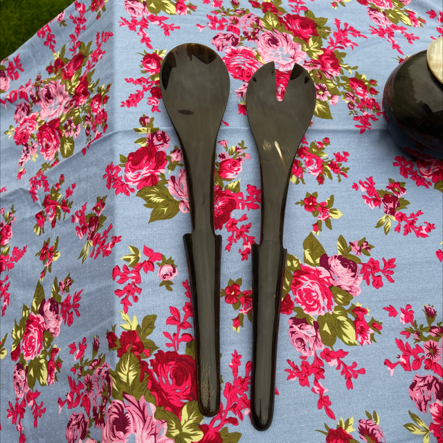 Salatbesteck 2-teilig aus Horn