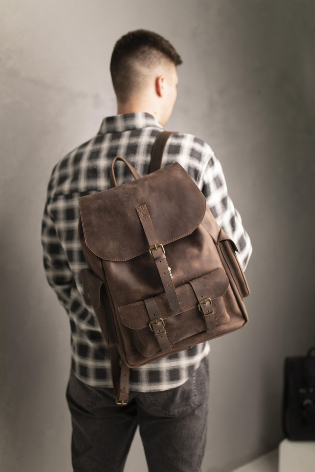 Didelė ruda unisex kuprinė