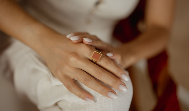 Ring with Polymer Clay ~ Iris
