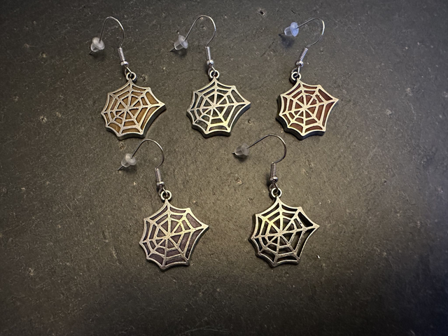 Halloween Spiderweb Earrings Handmade Polymer Clay