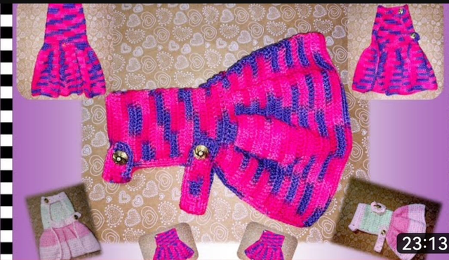 Crochet dresses dog pink 