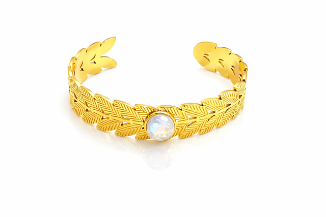 Jonc «Sélène » en  Pierre de Lune 