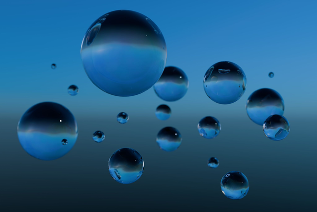 Blue bubble 3D 60x40 cm