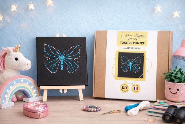 Kit DIY broderie sur toile "Magie des ailes"