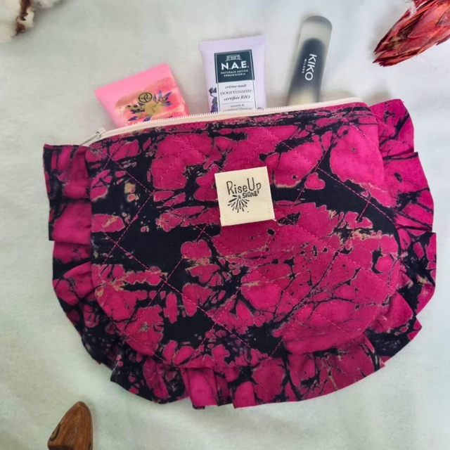 Pochette matelassée à fronce motif éclat d'amour 💖