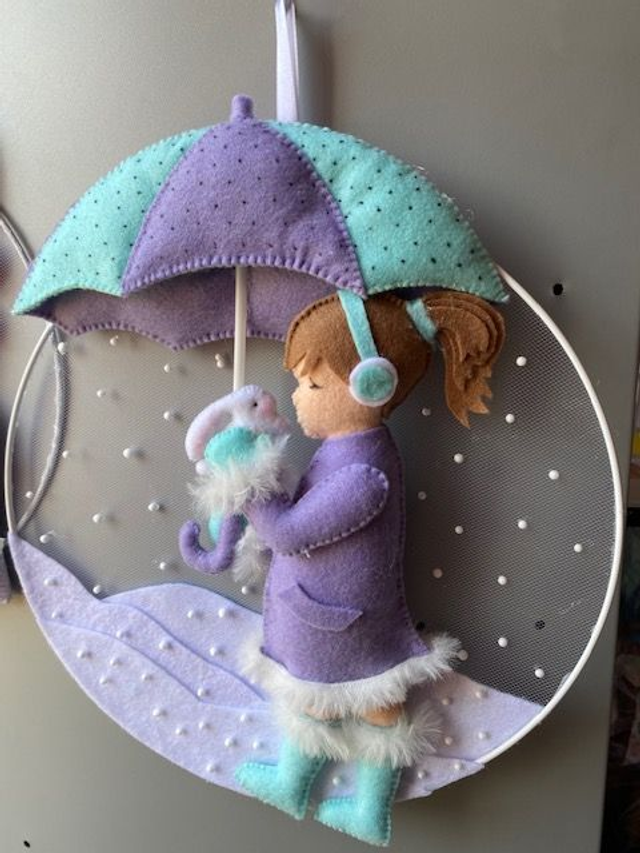 Il neige lapinou - Déco murale Cercle