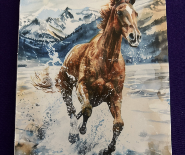 Plain Note Pad Horse Galloping 