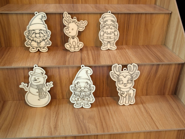 Childrens self colour tree decorations