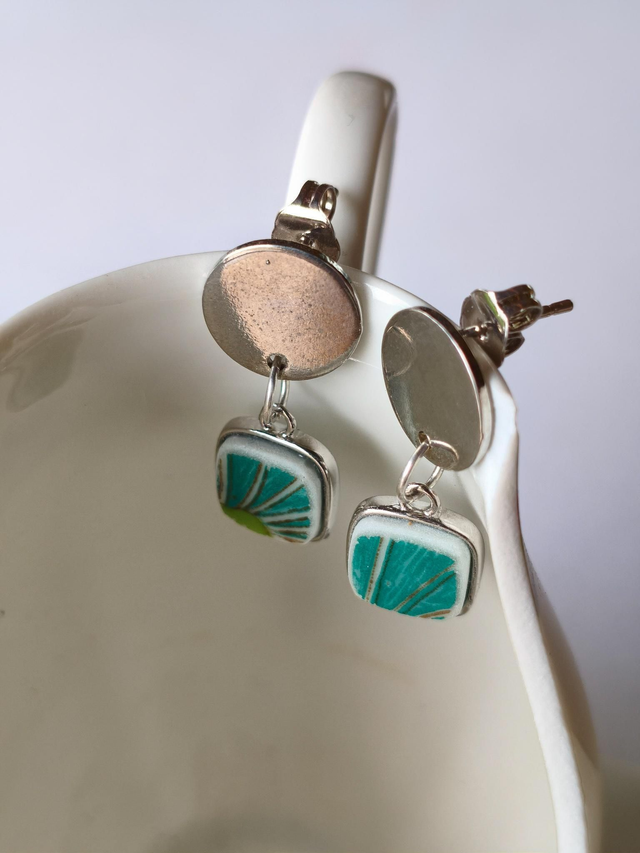 Boucles d&#039;oreilles pendantes - porcelaine - Charles Field Haviland - no.1