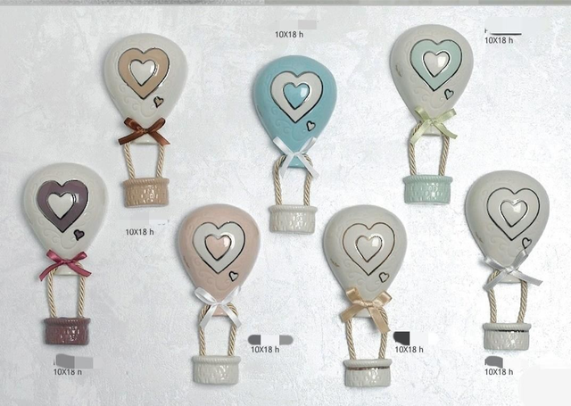 Mongolfiera da muro in ceramica 