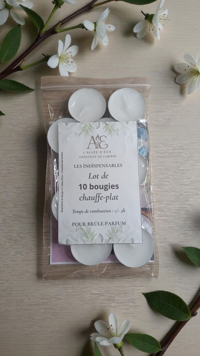 Lot de 10 bougies chauffe-plat
