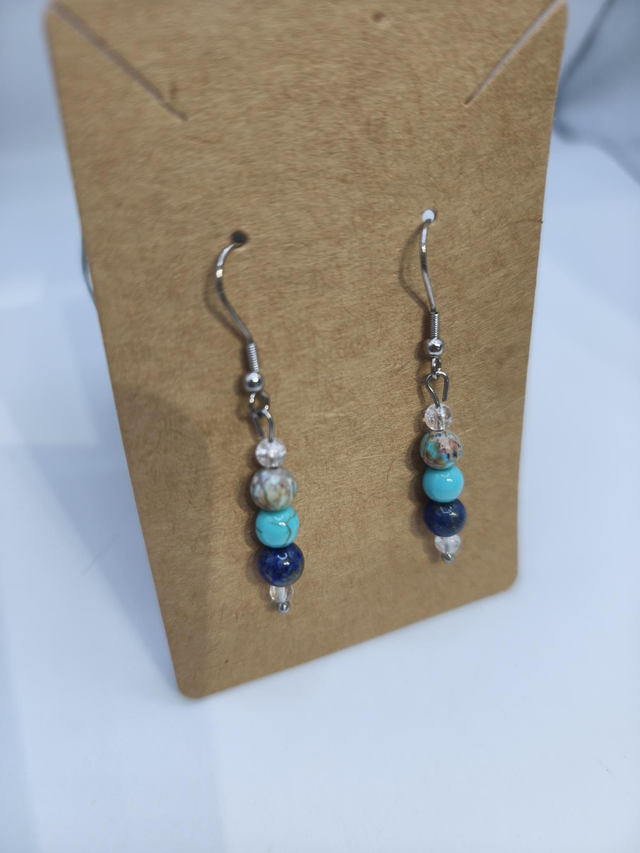 Boucles d'oreilles nuances de bleu 