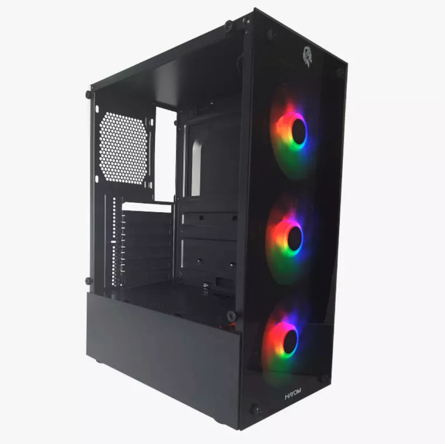 Gabinete COM FAN RGB LED 17-59 Pc Gamer Vidro Frontal E Lateral Temperado