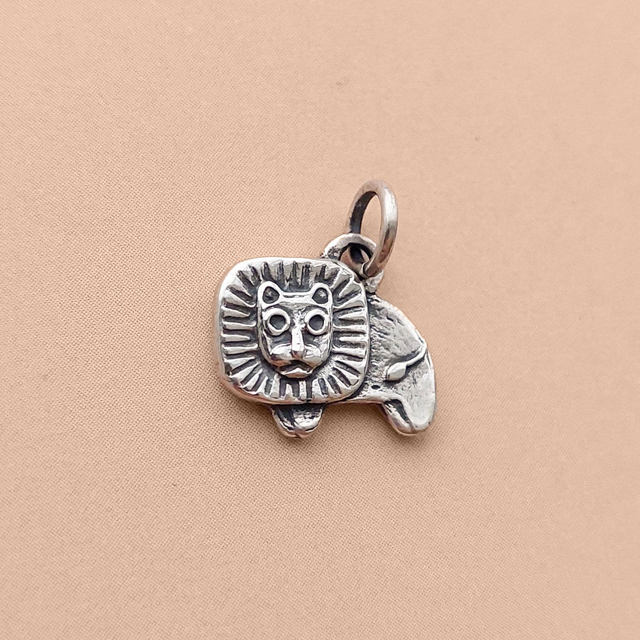 Handmade Silver Lion Necklace  - Sterling Silver Lion Charm - 925 Tiger Pendant