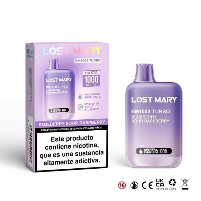 Elf Bar LOST MARY BM1000 Turbo 2% Blueberry Sour Rasperry