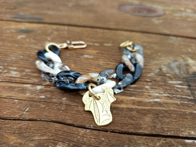 Bracelet gros maillons en acrylique Nishaan