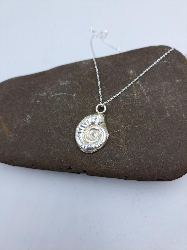 Ammonite Silver Pendant 