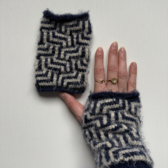 Mitaines Bleu Marine et blanches 