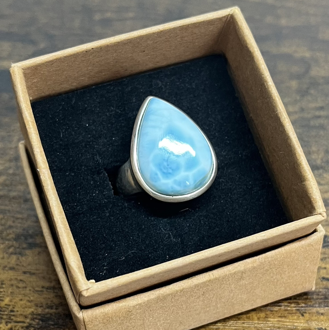 Bague en argent et Larimar - Taille 58