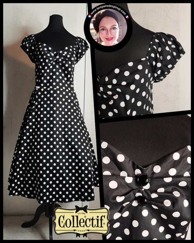 Robe Collectif Dolorès Noir Polka T48 