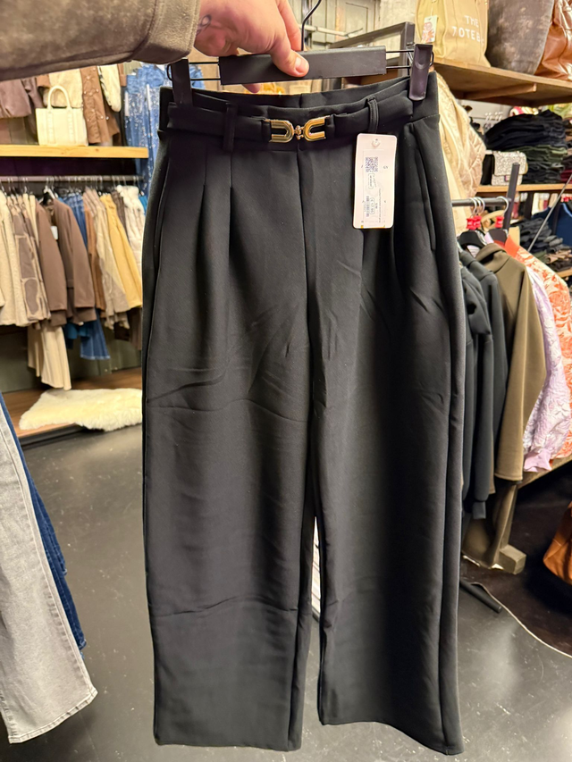 Comfort Pantalon - Zwart met gesp