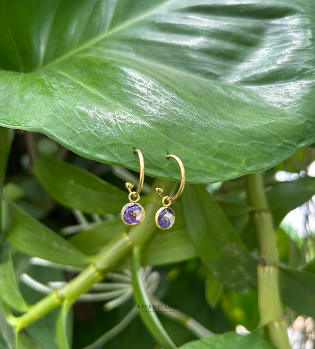 Boucles d'oreilles - Fleurs de Clitoria