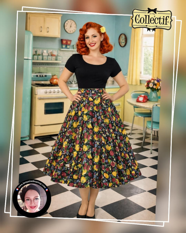 Jupe Collectif Laeken Fruit Bowl Swing T42/44