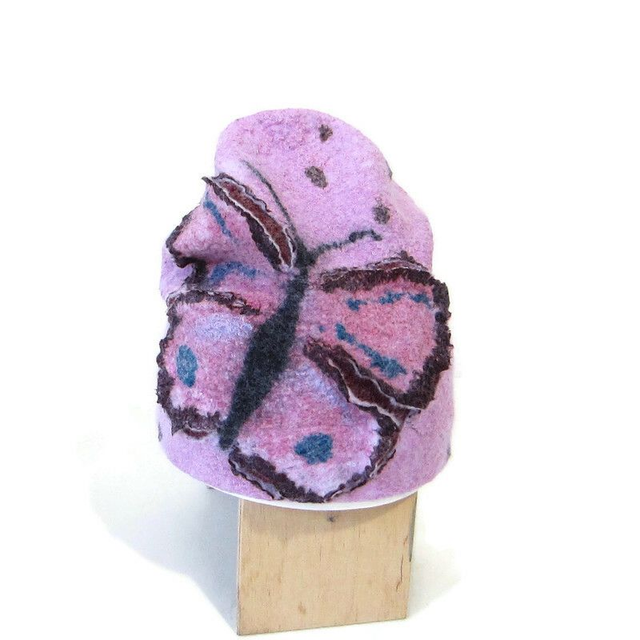 Cappello donna feltro lana merino seta Cappello  fatto a mano Set cappello slouchy