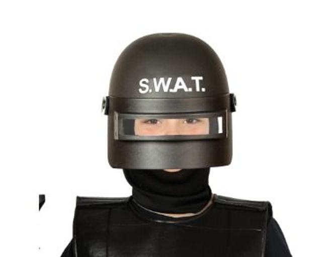CARNEVALE , CASCO SWAT ANTISOMMOSSA BAMBINO