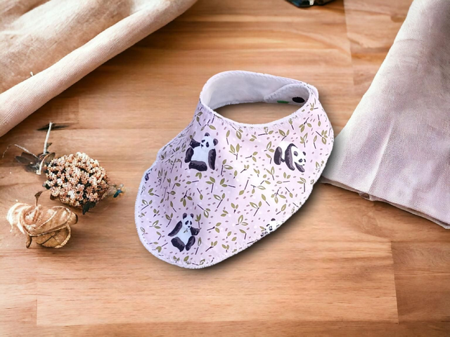 Bavoir Naissance à 6 mois réglable  Panda rose